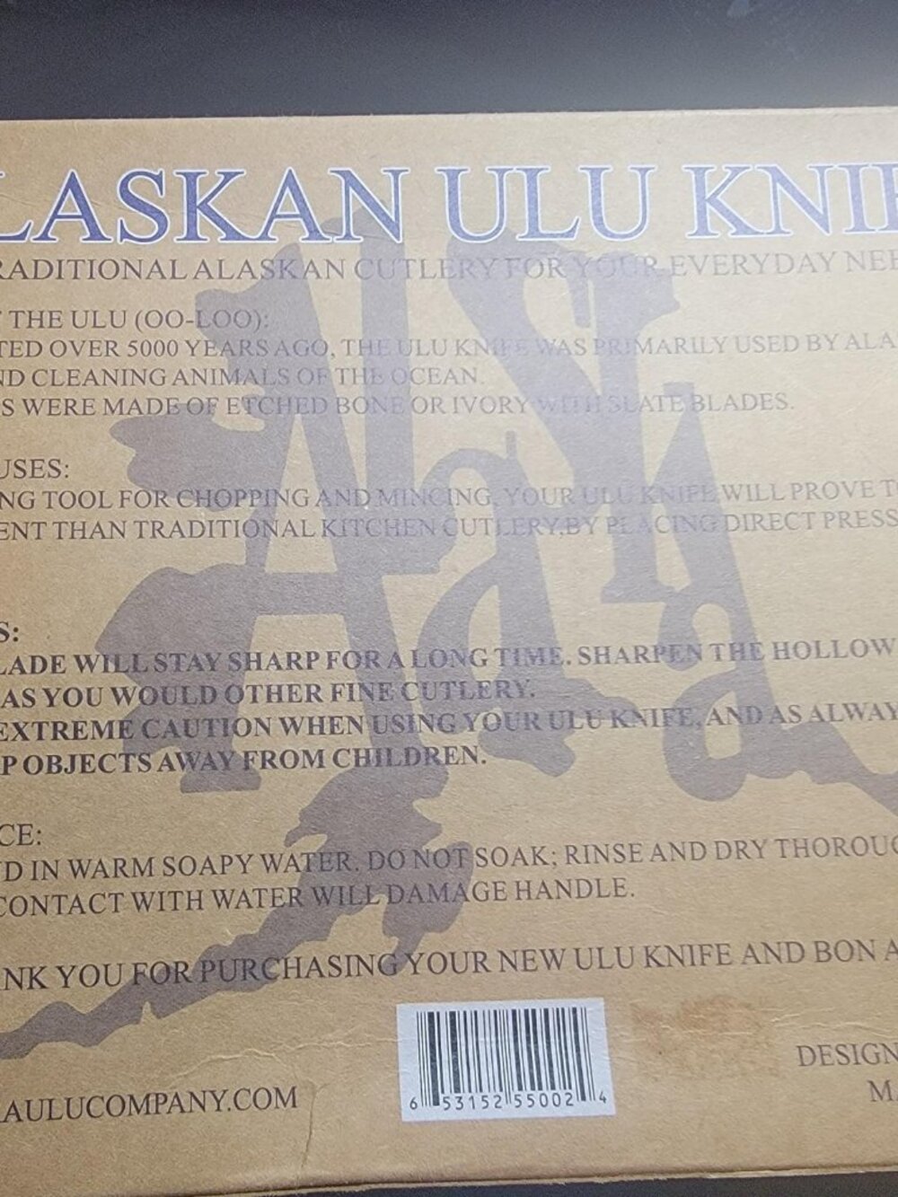 Alaska Ulu Company Alaskan Ulu Knife Wood Handle & Display Stand w/ Box - Picture 5 of 5